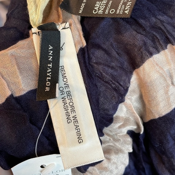 Ann Taylor Rayon Striped Multicolor Pom Pom End Scarf or Coverup Wrap OS - Picture 7 of 16